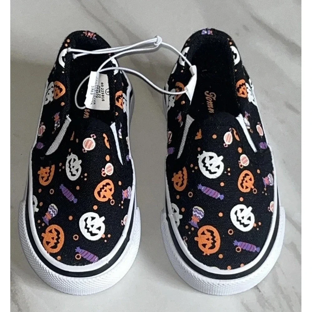 Tommy‎ Bahama Toddler 5 Slip-On Shoes Pumpkins Candy Halloween Glow in the Dark